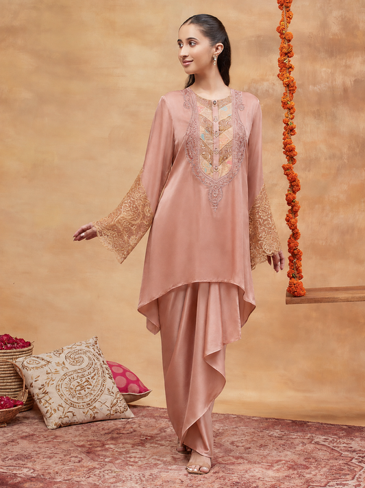 Man Mandir Kusum Hand Embroidered Skirt Set
