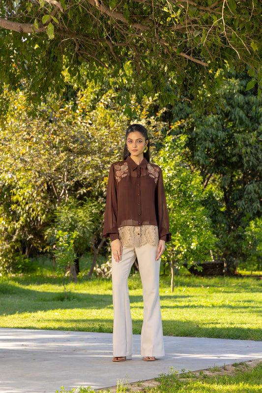 Hellebore French lace Georgette shirt