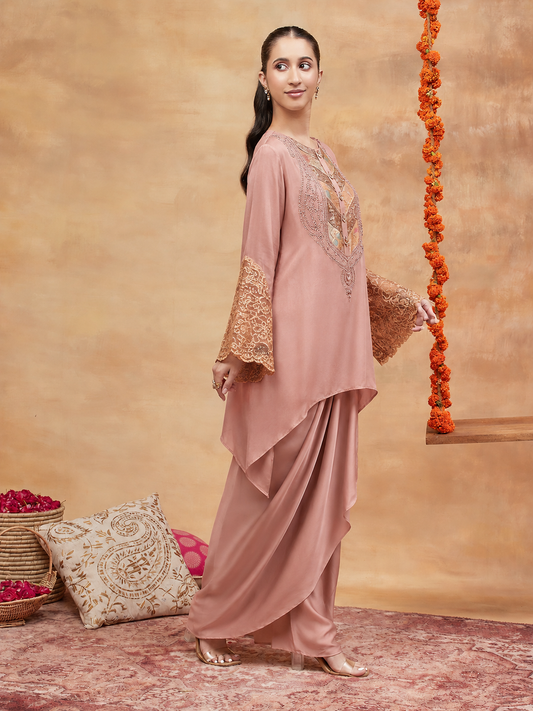 Man Mandir Kusum Hand Embroidered Skirt Set