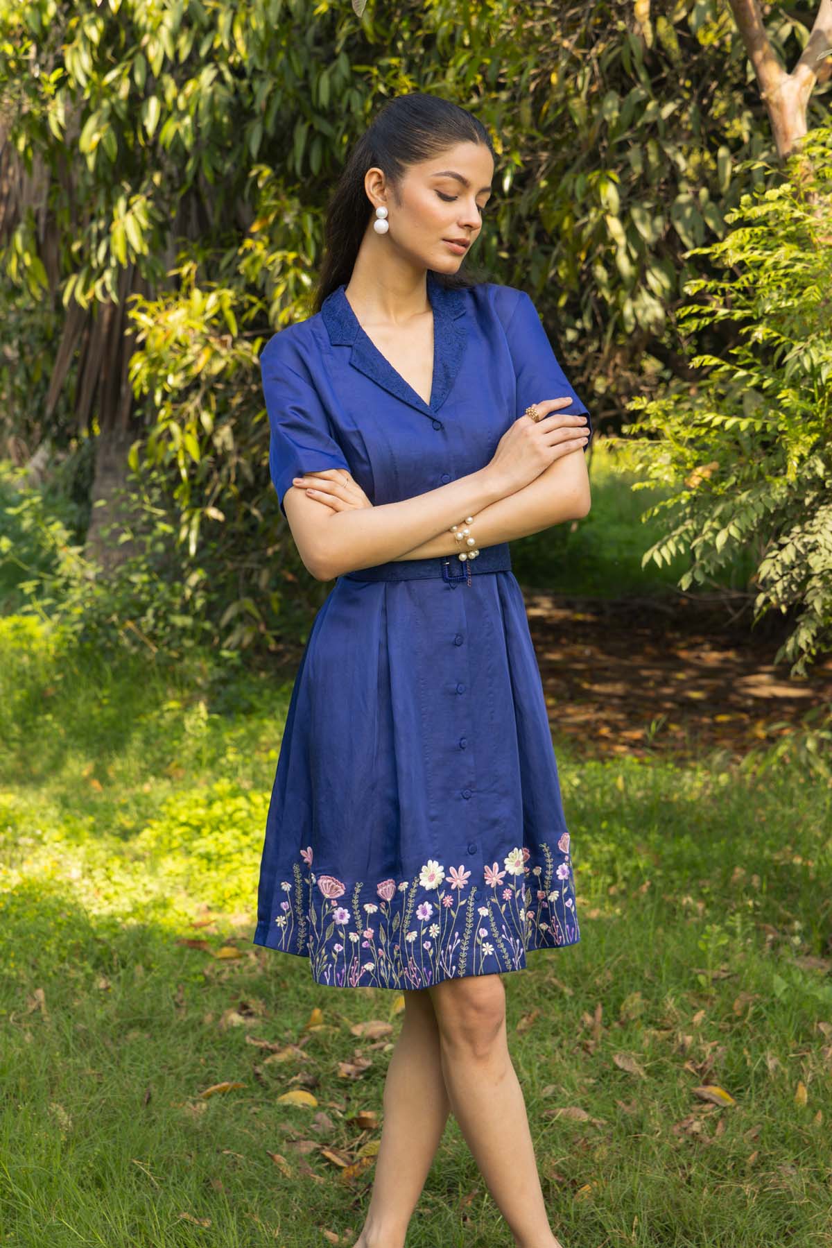 Bluebell Silk Linen summer dress