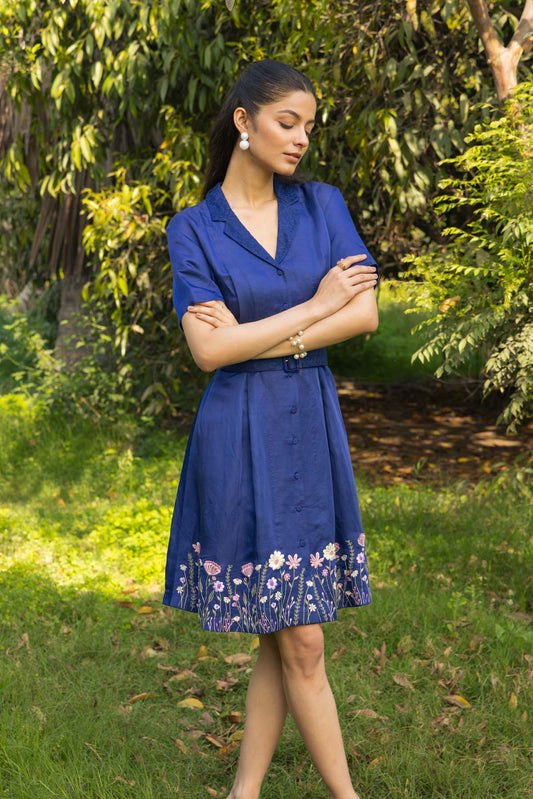 Bluebell Silk Linen summer dress