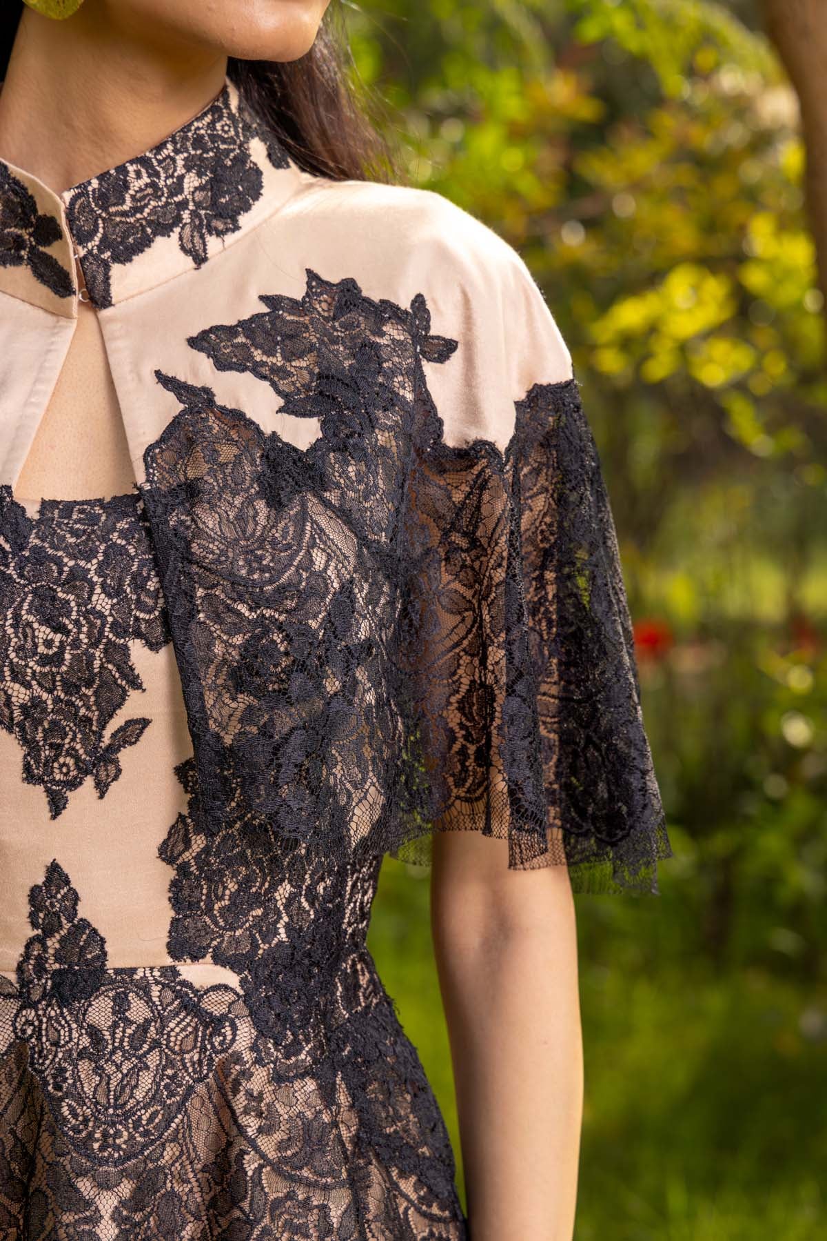 Magnolia French lace short cape