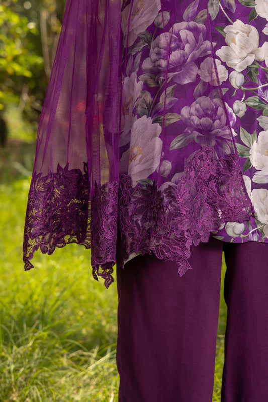 Mogra Printed Crepe Silk Kurta Set