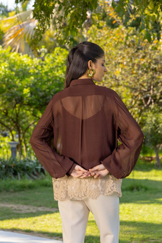 Hellebore French lace Georgette shirt