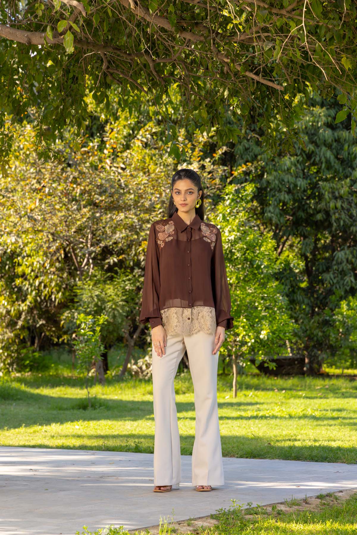 Hellebore French lace Georgette shirt