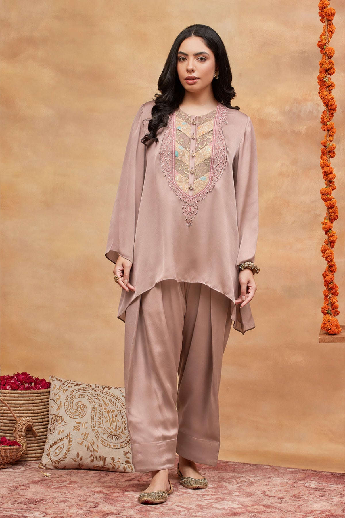Meer Kamal Hand Embroidered Banarasi Farshi set