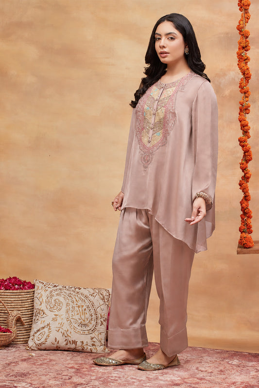 Meer Kamal Hand Embroidered Banarasi Farshi set