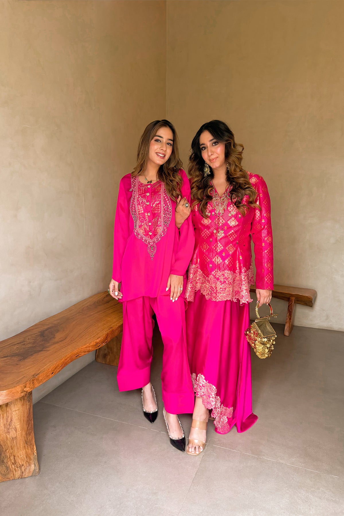 Meer Gulnaar Hand Embroidered Banarasi Farshi set